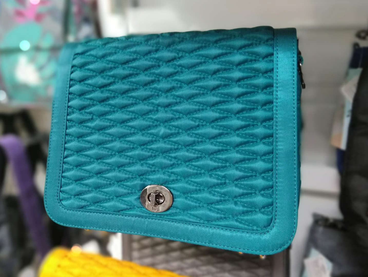 Coach Blue/Green Perforated Leather Legacy Penny Crossbody Bag Coach