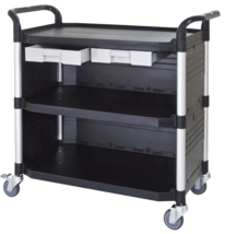 3 shelf largest plastic cabinet utility carts, service trolley manufacturer Taiwan