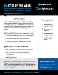 TCA overdose, toxicology, Madiha Ahmed, EM