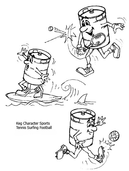 cartoon drawings of sports characters