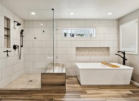 Colorado home bathroom remodel renovation spa-like tub shower