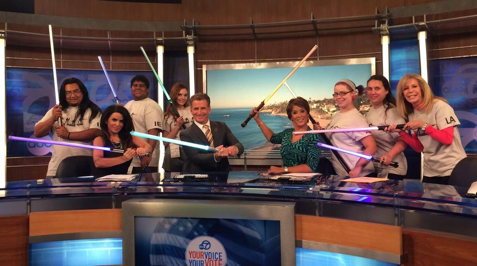 KABC Channel 7 Los Angeles (November 2014) Lightsaber Workout Offers Creative Workout Outside Gym