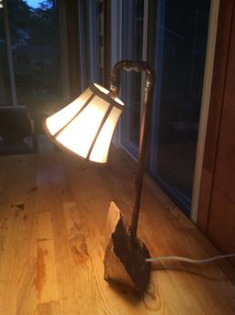 cottage lamp from beaver chewed maple