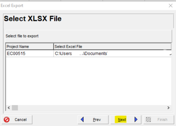 Select XLSX file in Primavera P6