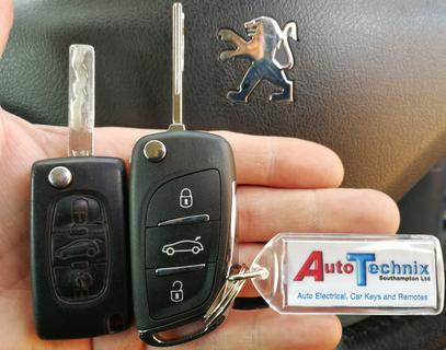 Chrome remote flip key upgrade for Peugeot car keys