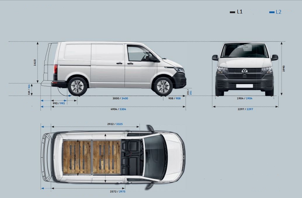 VW Transporter dimensions