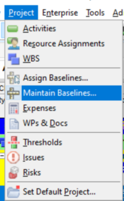 Maintain Primavera P6 baseline