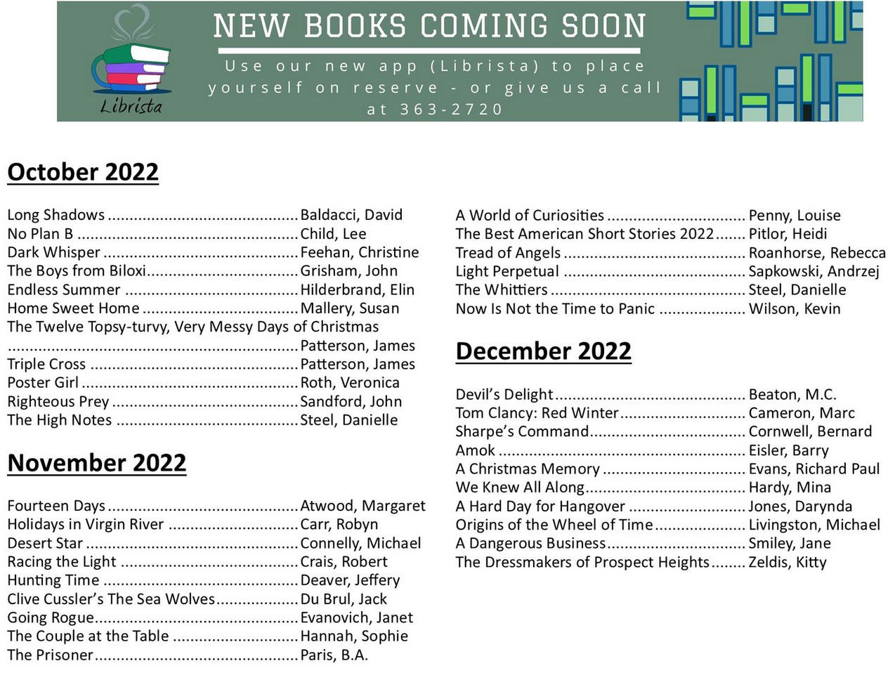 Books Coming Soon image