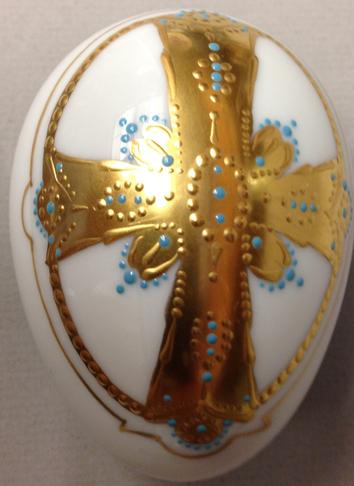 Original Design by Irene Graham Egg with Emanel Raised work & Roman Gold