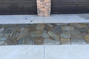glass bead blast flagstone driveway orange county