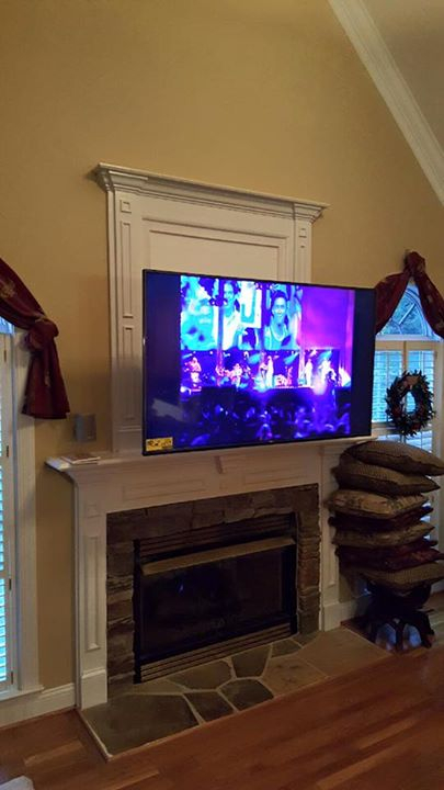 Custom Tv Mounting Brick Tv Mount Stone Fireplace Charlotte Nc