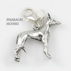 Pharaoh Hound Dog Charm 3 Dimensional Solid Sterling Silver
