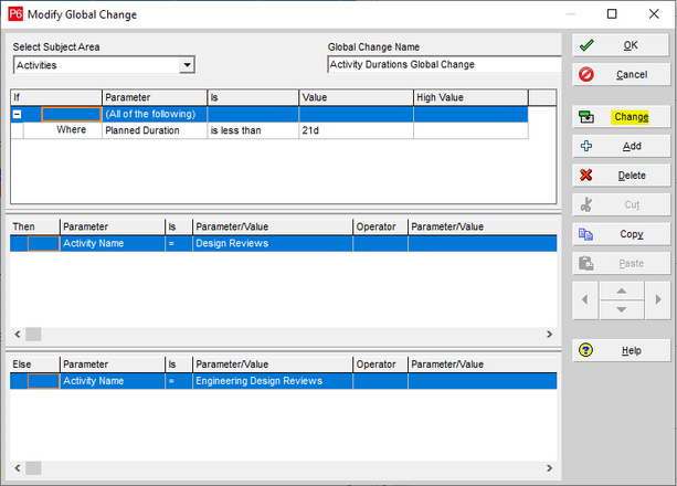 Use if, then and else statements in Primavera P6