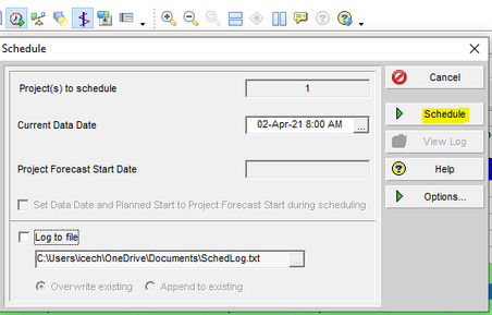 Put progress into Primavera P6 and schedule project