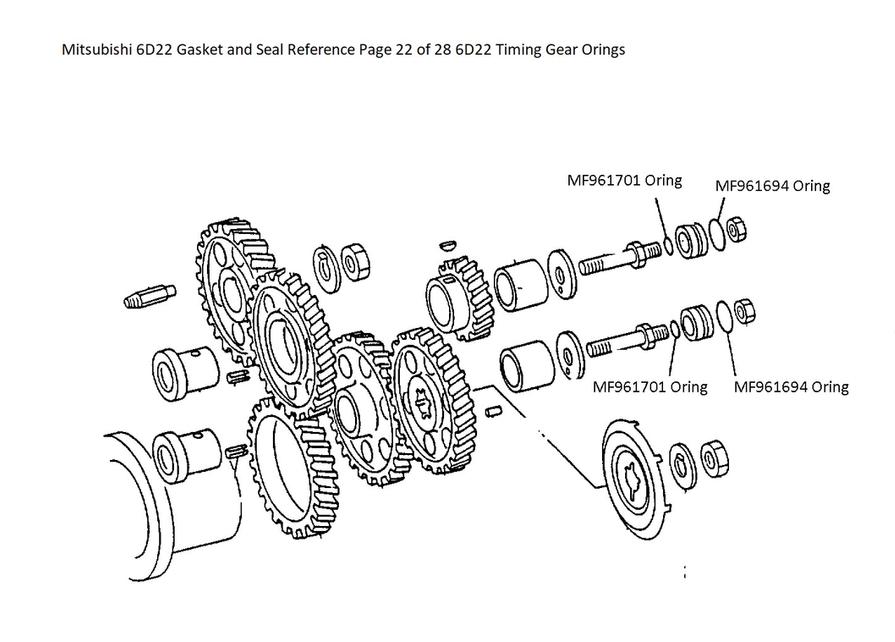 Mitsubishi 6D22 Gasket and Seal Reference Page 22 of 28 6D22 Timing