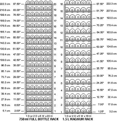 WineRacks by Marcus Rack Layout and Dimensions 2