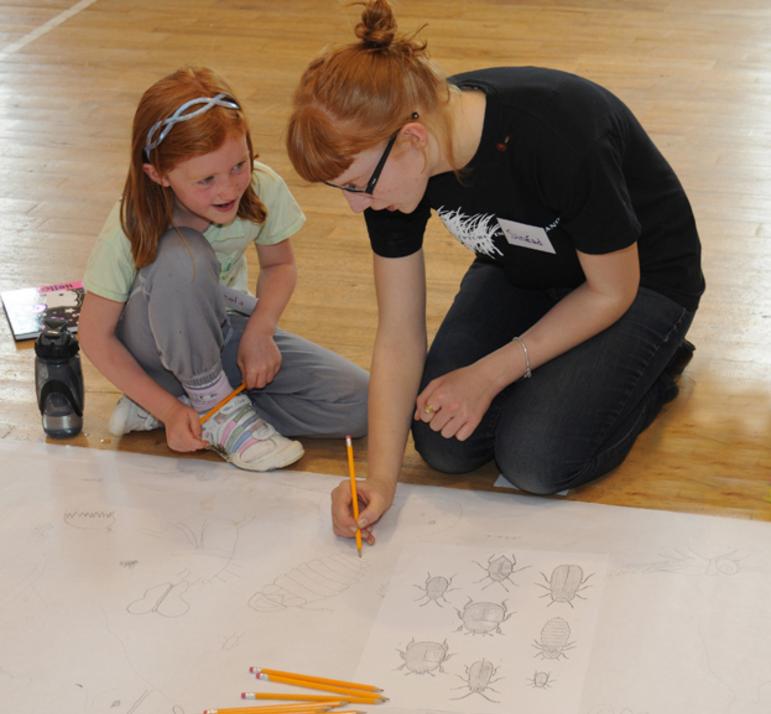 Sinead O'Dwyer and Nicole at Eco Actions programme.