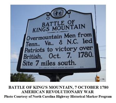 Kings Mountain, Oct 7, 1780