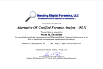 Steve Bunting Macintosh Digital Forensics Course Alternative OS Certified Forensic Analyst