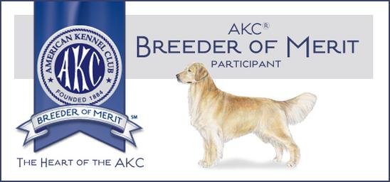 Dog with Breeder of Merit Logo