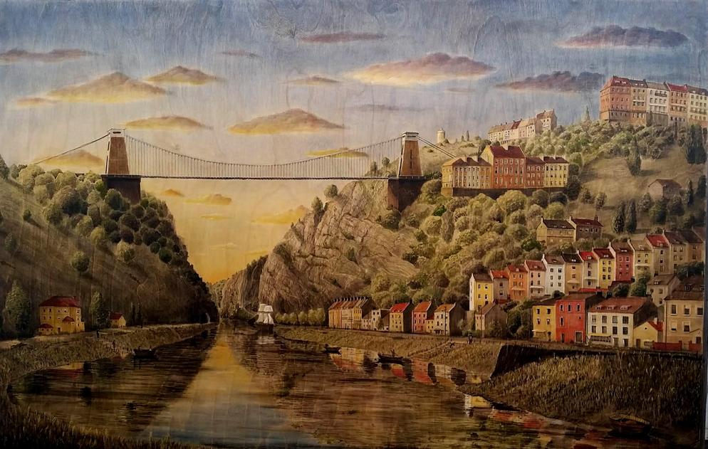 Pulteney Bridge, Bath. Watercolour painting on wood.2018
