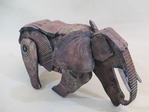 elephant, clay elephant, abstract elephant, clay sculpture