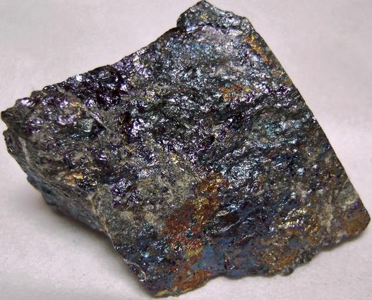 Iridescent metallic Bornite, Chalcopyrite, quartz, Butte, Butte District (Summit Valley District), Silver Bow County, Montana, USA