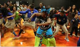 Uhuru does African Dance at Ron Brown Academy in Atlanta, GA