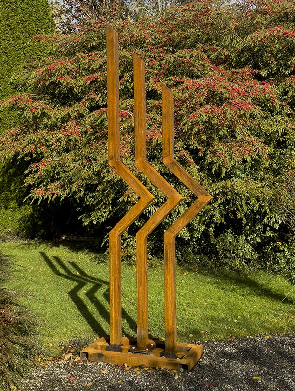 Architectural steel line drawing sculpture by Kevin O'Dwyer.