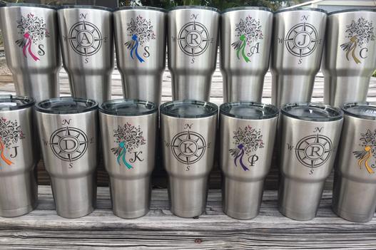 Bridesmaids and Groomsmen's Customized Stainless Tumblers