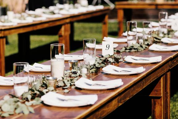 Rustic table cheap rentals