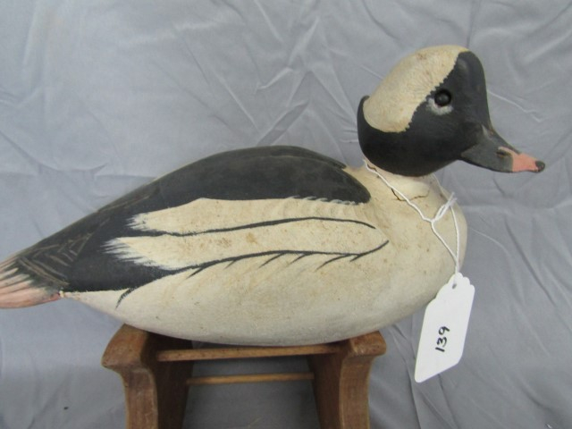 Sold at Auction: NICK TRAHAN MALLARD DRAKE DECOY Painted eyes. Carved bill.  Upswept tail. Branded JH N.O. LA. Minor gunning wear. Length 15. Prove