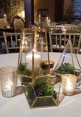 Gold and Crystal Candelabra for Wedding at Semple Mansion