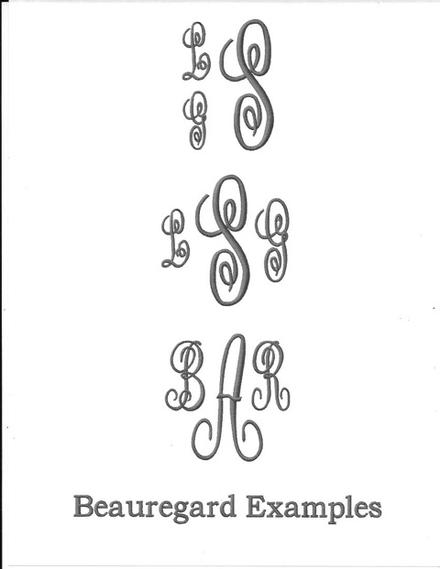 Image Beauregard Monogram Examples Stacked and Classic Style