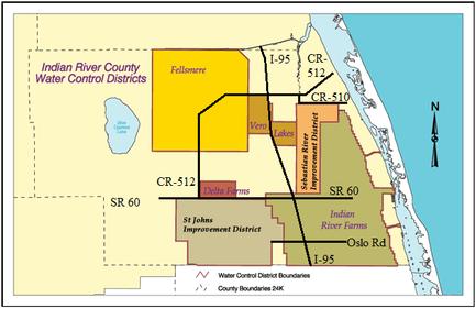 Water Control Districts of Indian River County Map