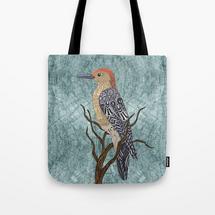 woodpecker tote bag shopping bag