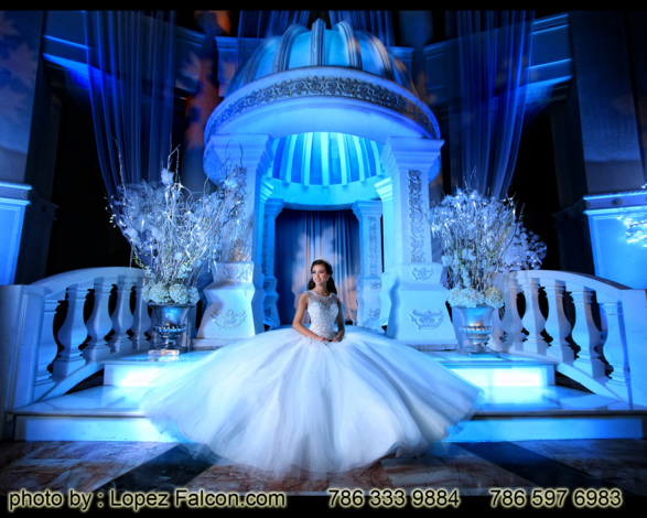 Winter Wonderland Quinceanera Sweet 15 Party Theme Sweet 15 Photography Video Dresses Photo Shoot Fifteens Quince Venue Westin Colonnade Coral Gables quinceanera Dj Choreography Winter Wonderland Cake Winter Wonderland Stage Decoration Miami Winterland show Miami fantasy designers
