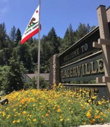 Welcome Sign Poppies Placerville California Community Pride Volunteers