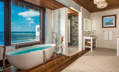 Sandals Royal Caribbean Over Water Bungalow bathroom