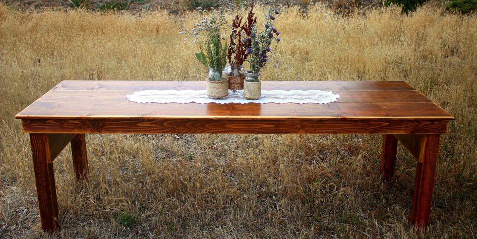 Rustic Parties farmhouse tables in Orange county