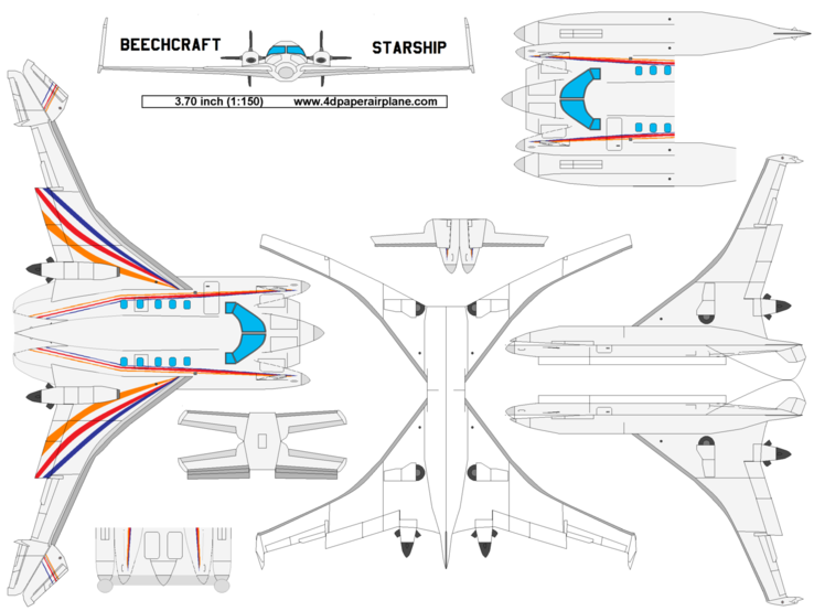 4D model template of Beechcraft Starship