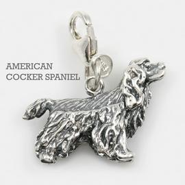 American Cocker Spaniel Dog Charm 3 Dimensional Solid Sterling Silver
