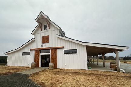 wedding barn white board and batton siding