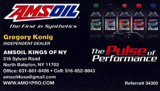 Greg Konig AMO1PRO Amsoil Card