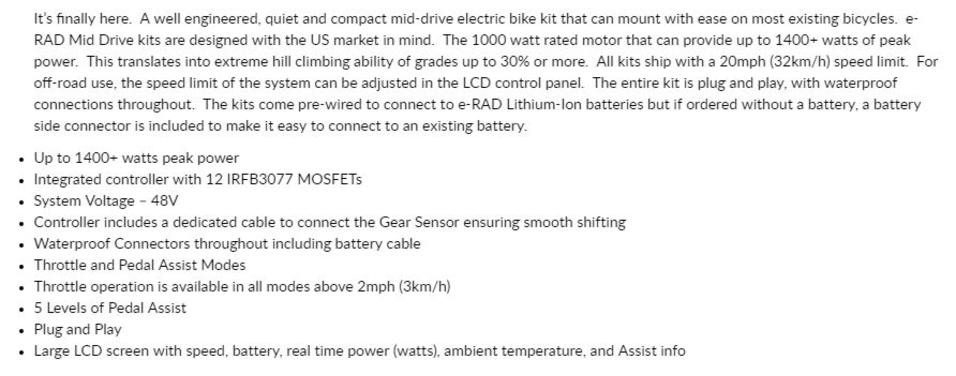 Electric Bike kits $399-$999