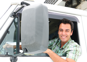 happy truck driver