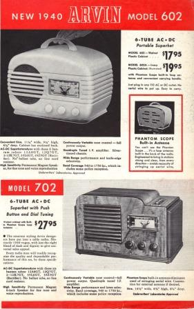 Arvin Radio 1940