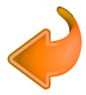 Orange Swirled Arrow pointing left