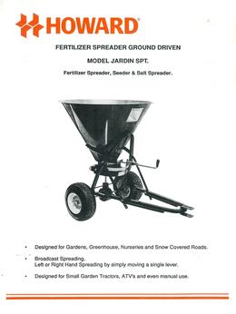 Howard Fertilizer Spreader Model Jardin SPT Brochure