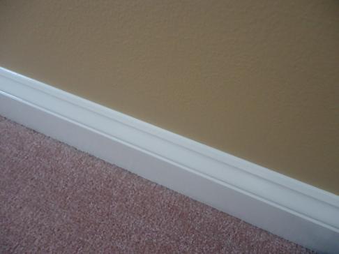 straight paint line on baseboard.